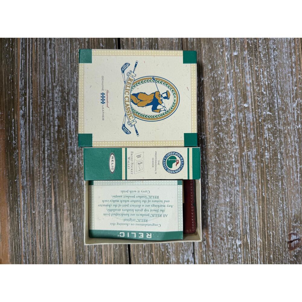 Relic Golf Classic‎ Leather Money Clip Wallet Vintage Aesthetic Old Money Brown - Picture 5 of 5